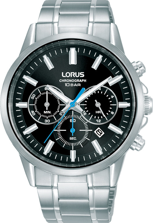 Lorus Gents Black Dial Chronograph Watch