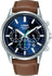 Lorus Gents Brown Leather Strap Chronograph Watch