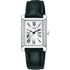 Lorus Ladies Rectangle White Dial Leather Strap Watch