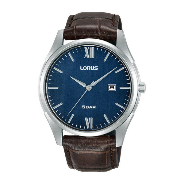 Lorus Mens Dark Blue Hairline Dial Watch