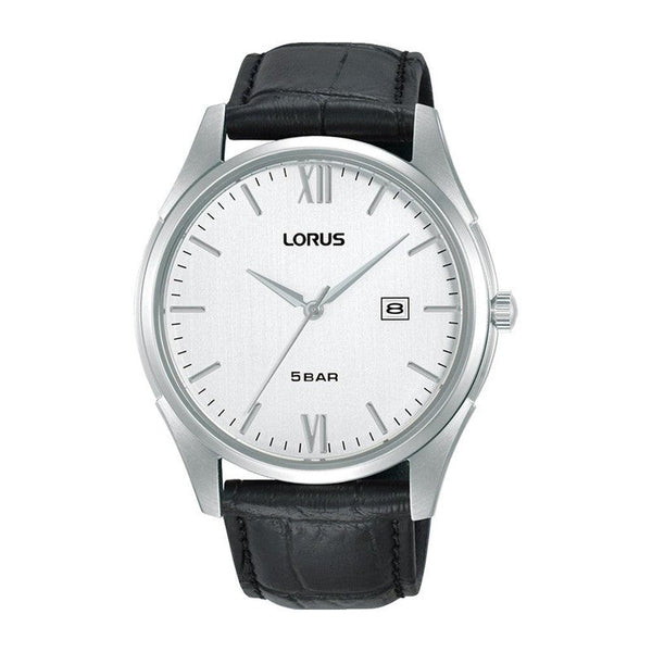 Lorus Mens White Hairline Dial Watch